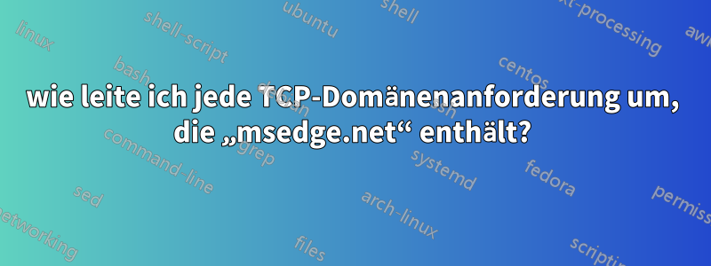 wie leite ich jede TCP-Domänenanforderung um, die „msedge.net“ enthält?