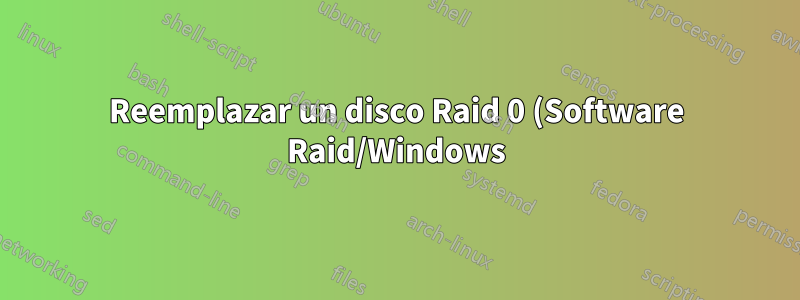 Reemplazar un disco Raid 0 (Software Raid/Windows)