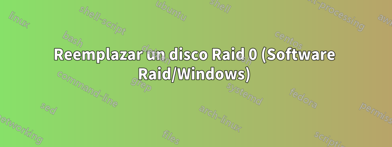 Reemplazar un disco Raid 0 (Software Raid/Windows)