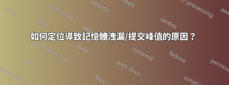 如何定位導致記憶體洩漏/提交峰值的原因？