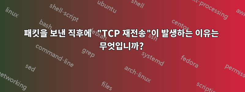 패킷을 보낸 직후에 "TCP 재전송"이 발생하는 이유는 무엇입니까?