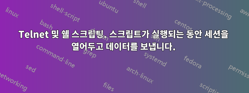 Telnet 및 쉘 스크립팅. 스크립트가 실행되는 동안 세션을 열어두고 데이터를 보냅니다.