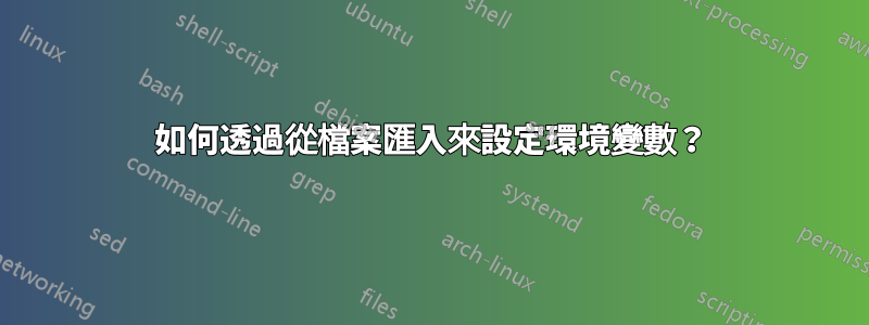 如何透過從檔案匯入來設定環境變數？