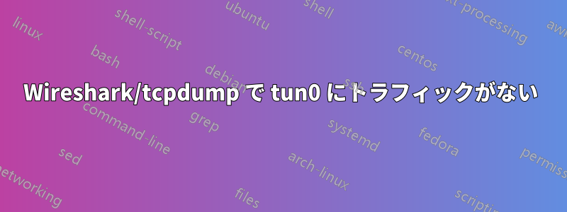 Wireshark/tcpdump で tun0 にトラフィックがない