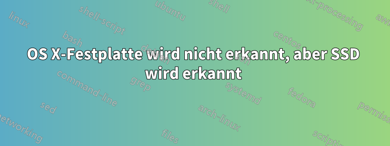 OS X-Festplatte wird nicht erkannt, aber SSD wird erkannt