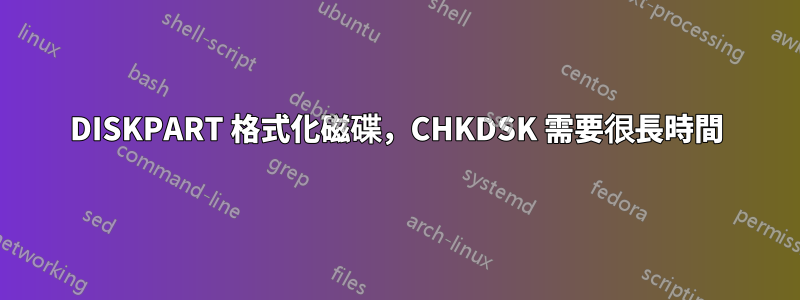 DISKPART 格式化磁碟，CHKDSK 需要很長時間