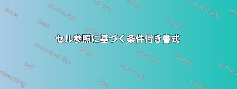 セル参照に基づく条件付き書式