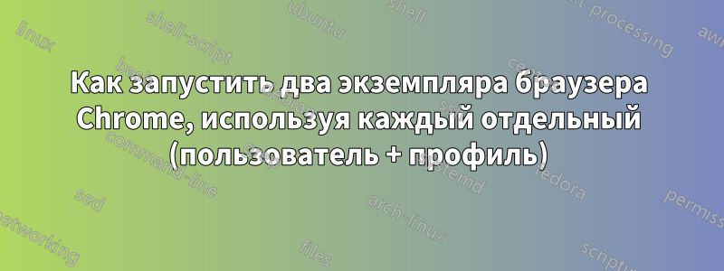 Как запустить два экземпляра браузера Chrome, используя каждый отдельный (пользователь + профиль)