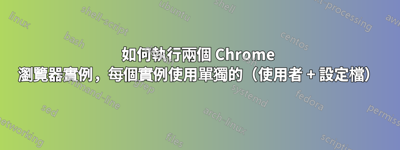 如何執行兩個 Chrome 瀏覽器實例，每個實例使用單獨的（使用者 + 設定檔）