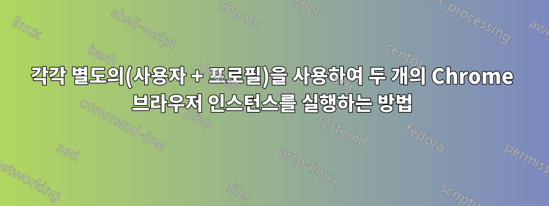 각각 별도의(사용자 + 프로필)을 사용하여 두 개의 Chrome 브라우저 인스턴스를 실행하는 방법