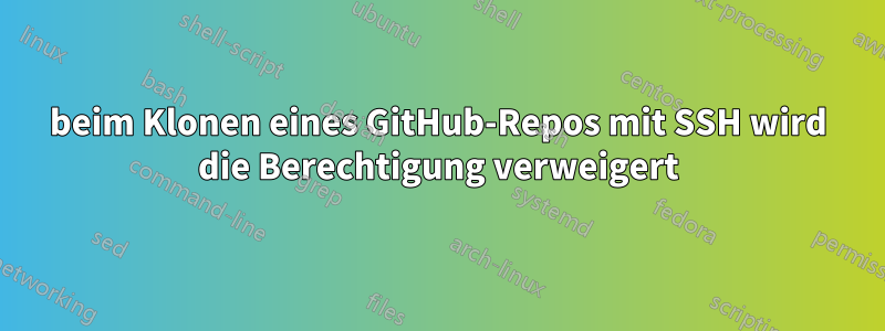 beim Klonen eines GitHub-Repos mit SSH wird die Berechtigung verweigert