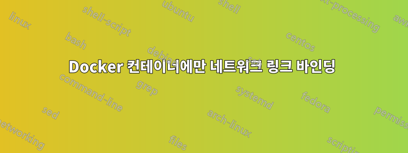 Docker 컨테이너에만 네트워크 링크 바인딩