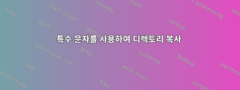 특수 문자를 사용하여 디렉토리 복사