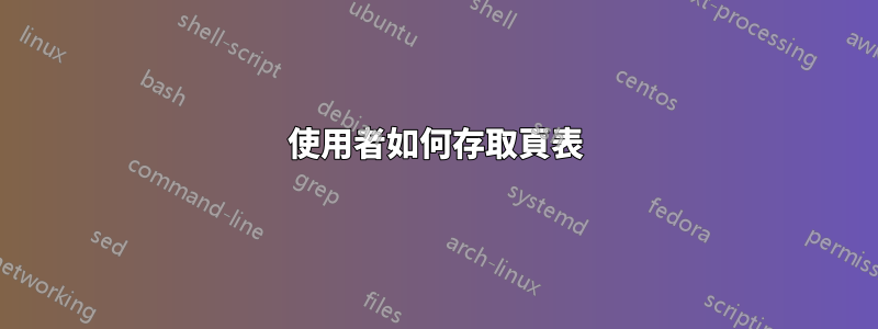使用者如何存取頁表