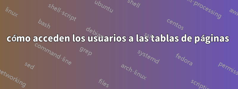 cómo acceden los usuarios a las tablas de páginas