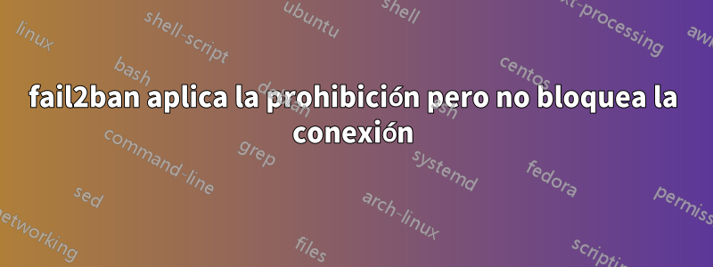 fail2ban aplica la prohibición pero no bloquea la conexión