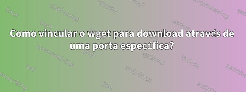 Como vincular o wget para download através de uma porta específica?