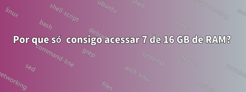 Por que só consigo acessar 7 de 16 GB de RAM?