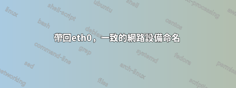 帶回eth0，一致的網路設備命名