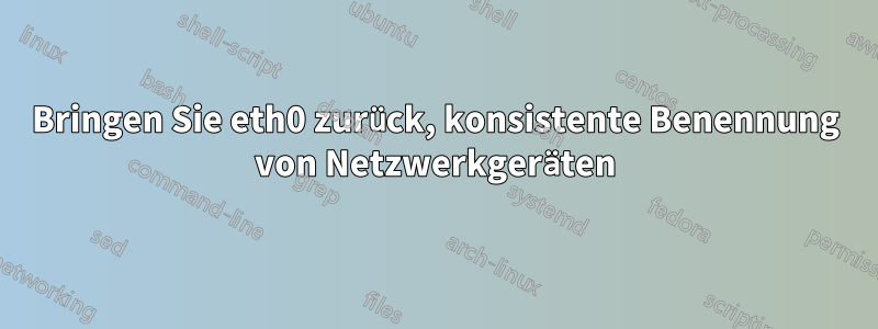 Bringen Sie eth0 zurück, konsistente Benennung von Netzwerkgeräten