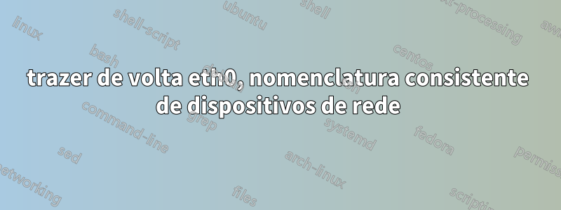 trazer de volta eth0, nomenclatura consistente de dispositivos de rede