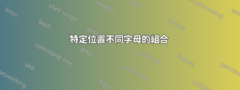 特定位置不同字母的組合