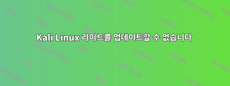 Kali Linux 라이트를 업데이트할 수 없습니다