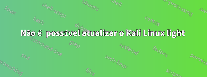 Não é possível atualizar o Kali Linux light