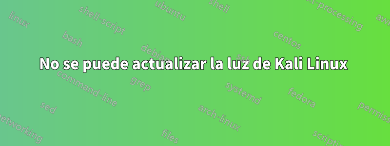 No se puede actualizar la luz de Kali Linux