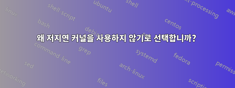 왜 저지연 커널을 사용하지 않기로 선택합니까?