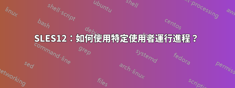SLES12：如何使用特定使用者運行進程？