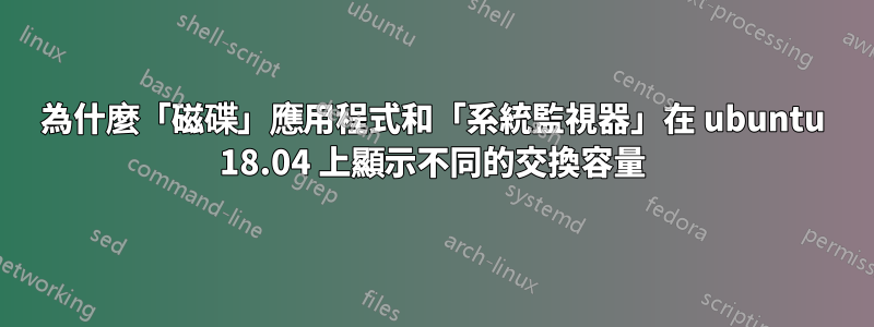 為什麼「磁碟」應用程式和「系統監視器」在 ubuntu 18.04 上顯示不同的交換容量