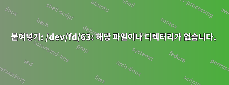 붙여넣기: /dev/fd/63: 해당 파일이나 디렉터리가 없습니다.