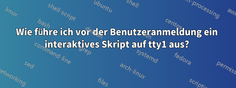 Wie führe ich vor der Benutzeranmeldung ein interaktives Skript auf tty1 aus?