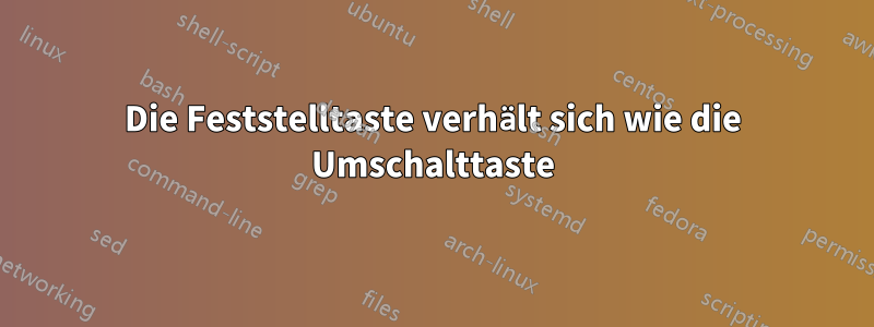 Die Feststelltaste verhält sich wie die Umschalttaste