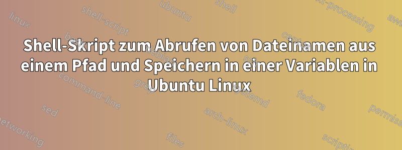 Shell-Skript zum Abrufen von Dateinamen aus einem Pfad und Speichern in einer Variablen in Ubuntu Linux