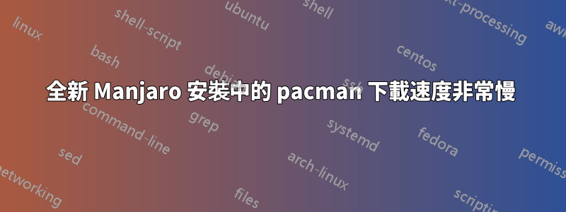 全新 Manjaro 安裝中的 pacman 下載速度非常慢