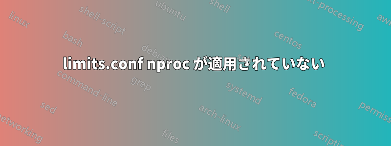 limits.conf nproc が適用されていない