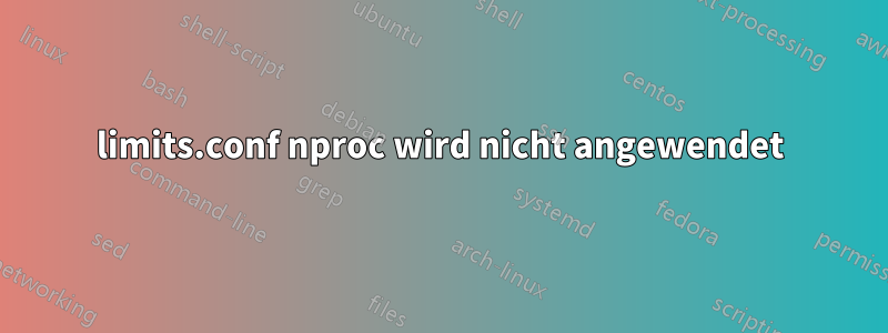 limits.conf nproc wird nicht angewendet