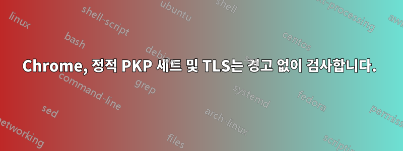 Chrome, 정적 PKP 세트 및 TLS는 경고 없이 검사합니다.