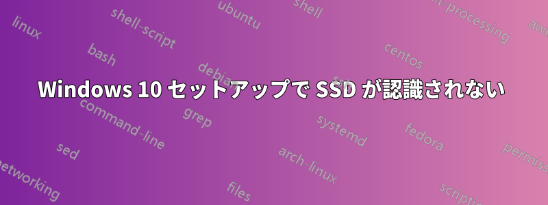 Windows 10 セットアップで SSD が認識されない