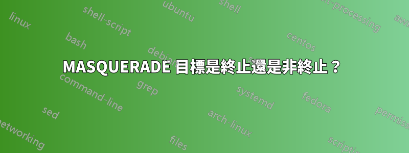MASQUERADE 目標是終止還是非終止？