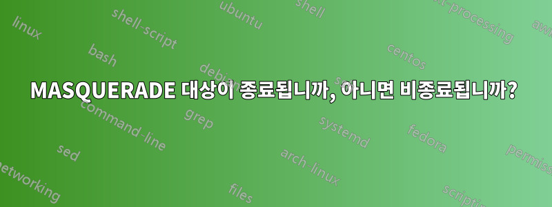MASQUERADE 대상이 종료됩니까, 아니면 비종료됩니까?