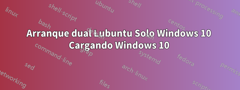 Arranque dual Lubuntu Solo Windows 10 Cargando Windows 10