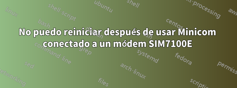 No puedo reiniciar después de usar Minicom conectado a un módem SIM7100E