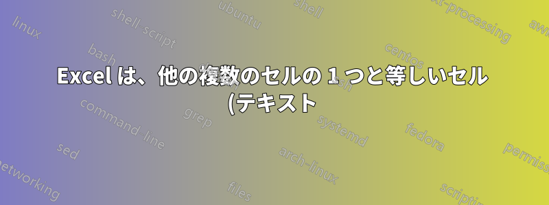 Excel は、他の複数のセルの 1 つと等しいセル (テキスト) を強調表示します。