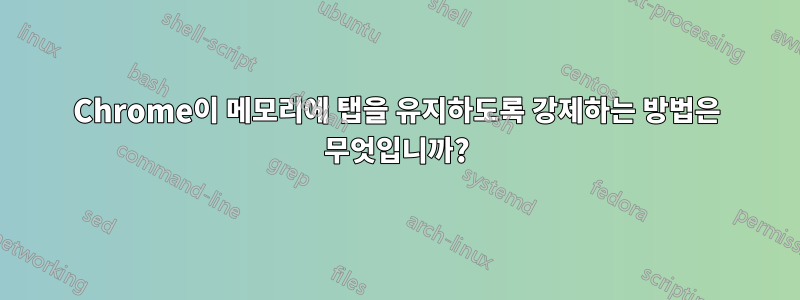 Chrome이 메모리에 탭을 유지하도록 강제하는 방법은 무엇입니까?