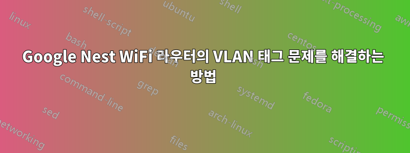 Google Nest WiFi 라우터의 VLAN 태그 문제를 해결하는 방법