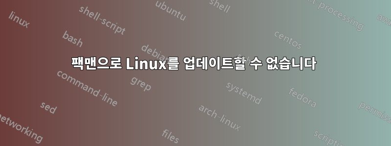 팩맨으로 Linux를 업데이트할 수 없습니다