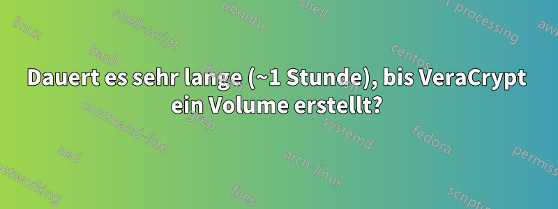 Dauert es sehr lange (~1 Stunde), bis VeraCrypt ein Volume erstellt?